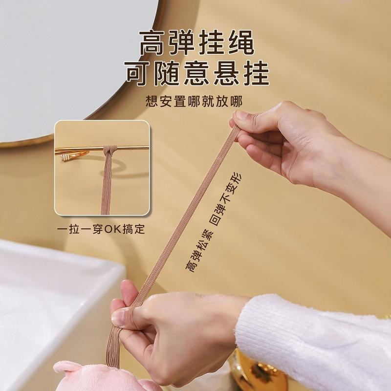 雪尼尔擦手巾擦手毛巾壁挂式家用洗手间擦手小方巾不掉毛柔软耐脏