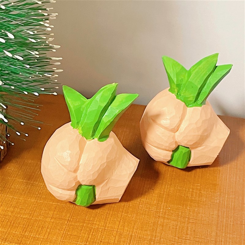 握草!什么东西 创意谐音词搞笑摆件简约小众桌面摆件木雕礼物