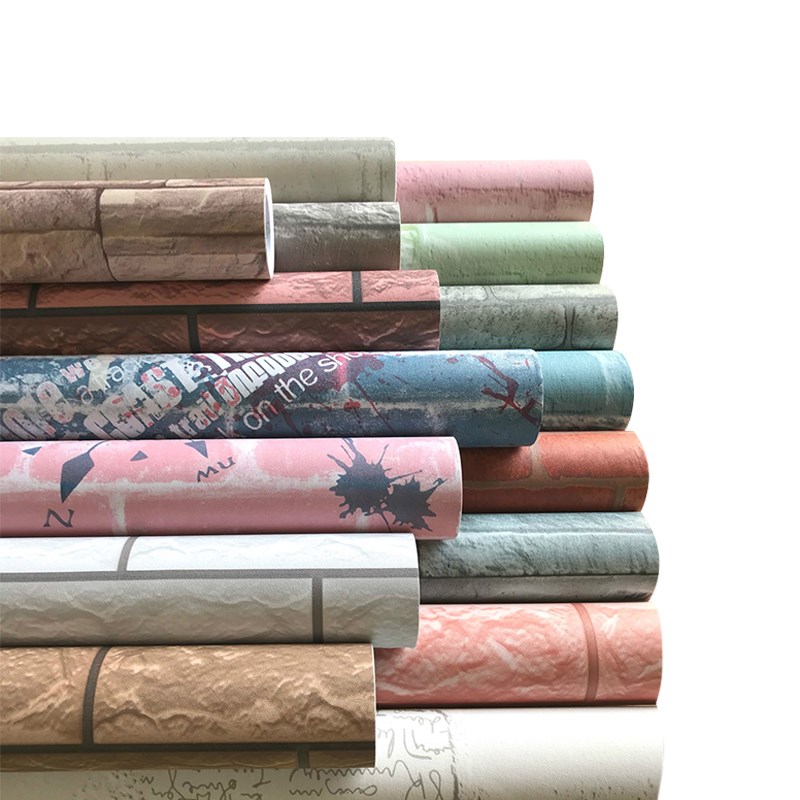 加厚自贴PVC自粘墙纸欧式仿古红砖卧室客厅阳台走廊墙壁纸 翻新贴