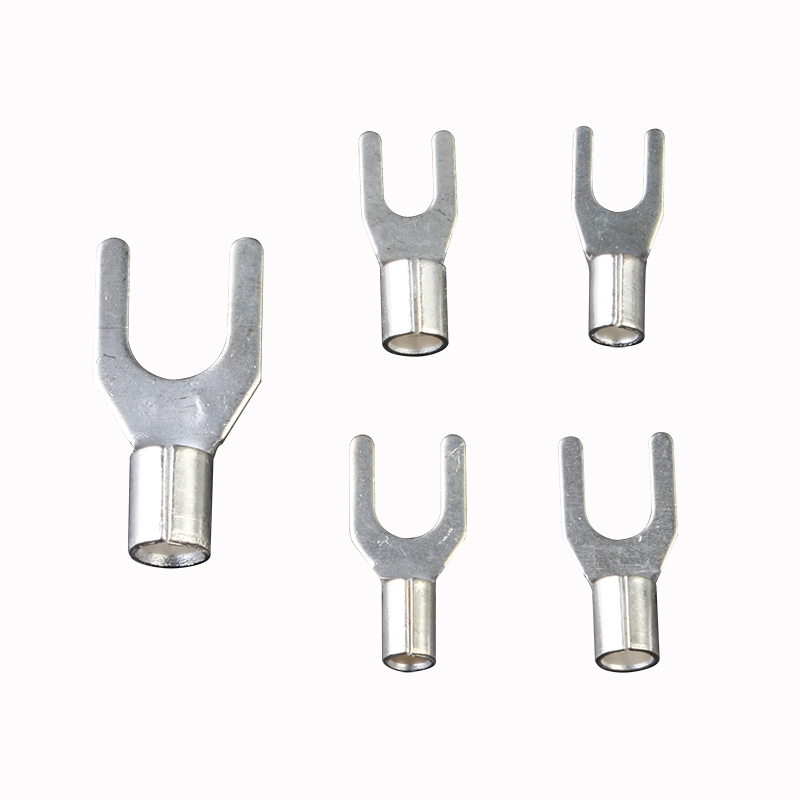 UT25-10冷压裸端子铜鼻子 电线连接器接线耳U型叉形压接端子100只