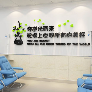 护士站工作台导值班室医院文化墙面贴纸科室办公背景墙装饰3d立体