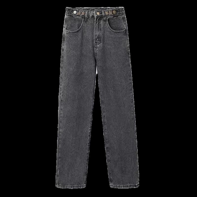 2025春季新款可调节松紧腰宽松大码女装胖mm梨型身材阔腿牛仔裤女