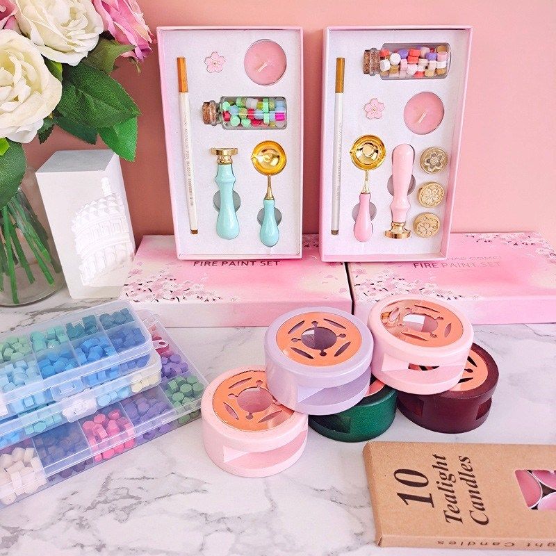 火漆印章一整套礼盒套组樱花系列铜头混色雾面颗粒瓶蜡勺子6件套9,文具电教/文化用品/商务用品,成品印章/学生用印/火漆,淘宝优惠券,粉丝福利购,淘宝优惠卷