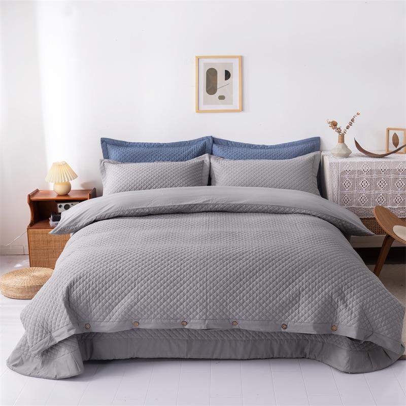 2022新款全棉绗缝加厚被套单件水洗纯棉夹棉绗缝被罩单人枕套