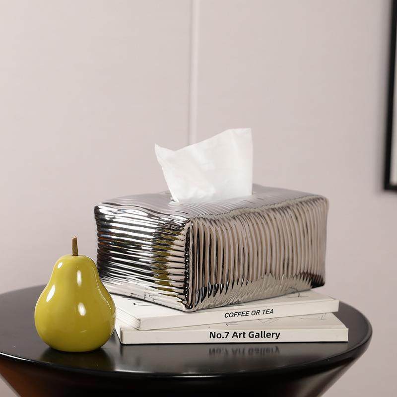轻奢创意银色陶瓷纸巾盒客厅茶几摆件 餐巾纸盒子创意茶几抽纸盒,电子元器件市场,其它元器件,淘宝优惠券,粉丝福利购,淘宝优惠卷