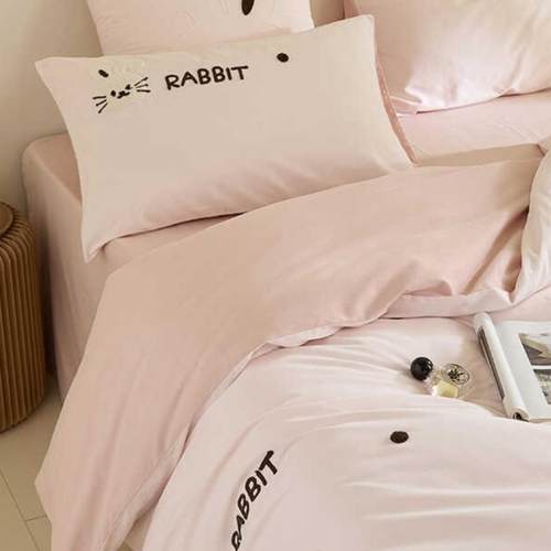 冬季加厚100WBZ支纯秋棉磨全毛四件套儿童套卡通风熊猫棉被床上用