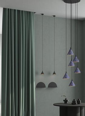 水磨石吧台吊灯水极简餐厅卧床VMK头喇叭小吊灯室工风单泥业头吊