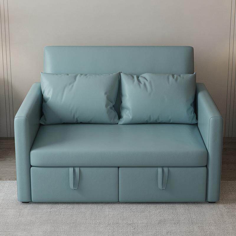 可折厅叠沙发床两科技布用办7258公室推拉客小户功能阳台型双人折