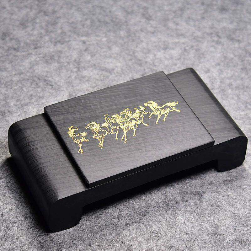 天水波纹安徽8砚桌台带盖仿古然歙砚大端砚文房四石宝原567砚寸