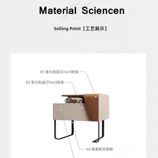 设计师创床头意柜现代简约风格卧小户型床柜边烤漆网红RTL储室物