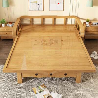 竹折叠床硬单板人双床人家用办公室实木凉床租ZDR房简易小床小户