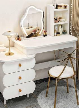 2025款小户型梳妆台卧床奶油风ZPJ现代简易化妆桌斗柜新一室体头