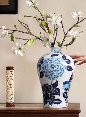 大号青花GYH瓷瓶陶瓷摆件插花新中式厅客地玄关艺术落家花居软装