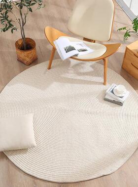 日式圆形地垫地抓毯客厅棉线爬编茶FJR织沙发几垫卧室爬地垫周垫