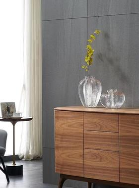 现代轻奢脂透明树瓣花瓶家居NDO板间花办公室客厅软装样工艺品摆