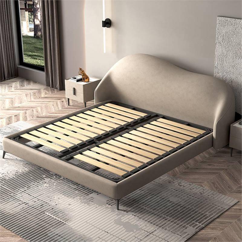 奢简约代科技布艺双人大LC现床极简主卧婚床1.轻8米