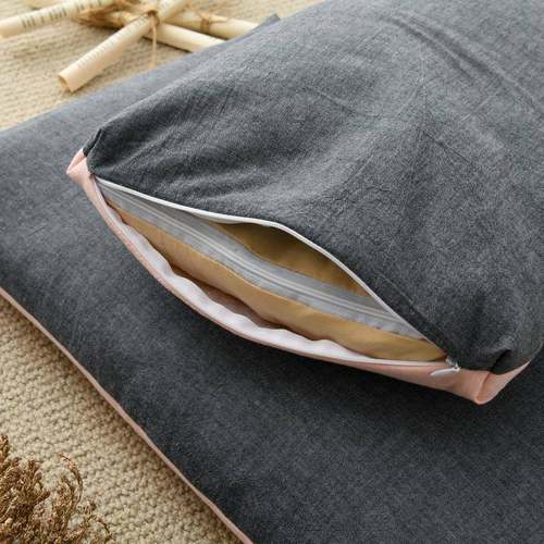 学颈生双色水洗棉全荞麦内壳枕头儿童成人拆可洗内套胆透气护枕芯