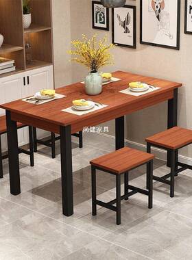 馆商用餐桌椅组合食堂餐吃饭桌椅长形快SEP方餐饭店大档小吃店桌