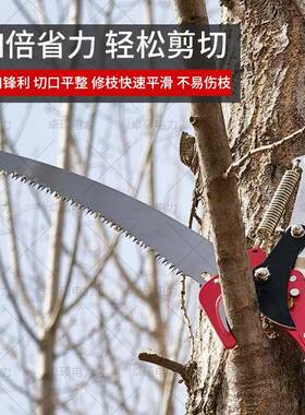 高枝绿色高枝剪高锯8节8绳米园林绝缘伸缩剪空滑轮省力带修枝剪高
