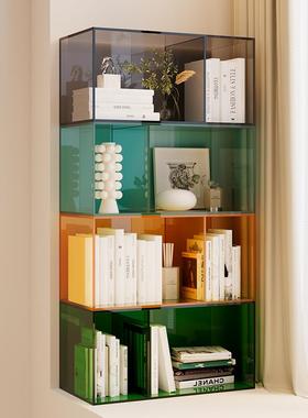 子0J现飘代窗收纳柜亚克力盒厅卧室彩色置客物F77H965M架组合书架