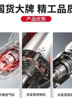 多用大率锤冲击钻电镐功通用三用无电充电电锤工VUD业锂电原刷装