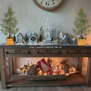 跨境新款圣诞室内圣诞树装饰品橱窗罗汉松迎客松仿真装饰品摆件