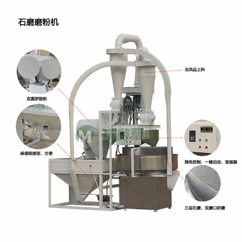 石磨面粉机农户自磨石磨粉三层花岗岩石磨面粉机