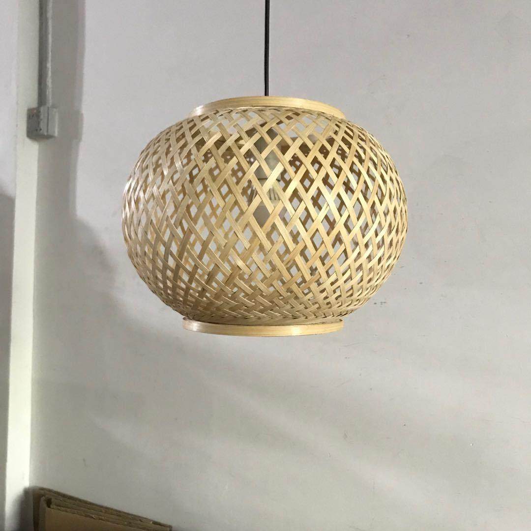 田园格创意复古编中风国风圆竹灯形灯YE471竹艺竹灯竹篾圆球灯笼,家装灯饰光源,智能吊灯,淘宝优惠券,粉丝福利购,淘宝优惠卷