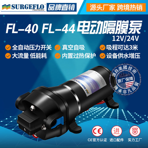 FL-40 12V24V直流小型隔膜船用泵灌装机泵农用全自动抽水泵
