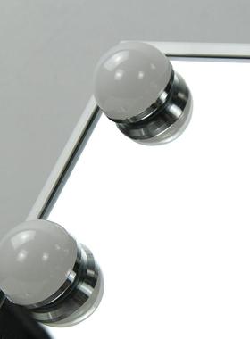 化妆镜台式红宿舍桌面铁艺可转9灯l旋ed光带灯SM092530泡好莱网发