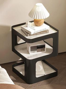 奢家茶用轻可移动岩板沙发边QAQ几小桌子简约现客代厅铁艺带轮几