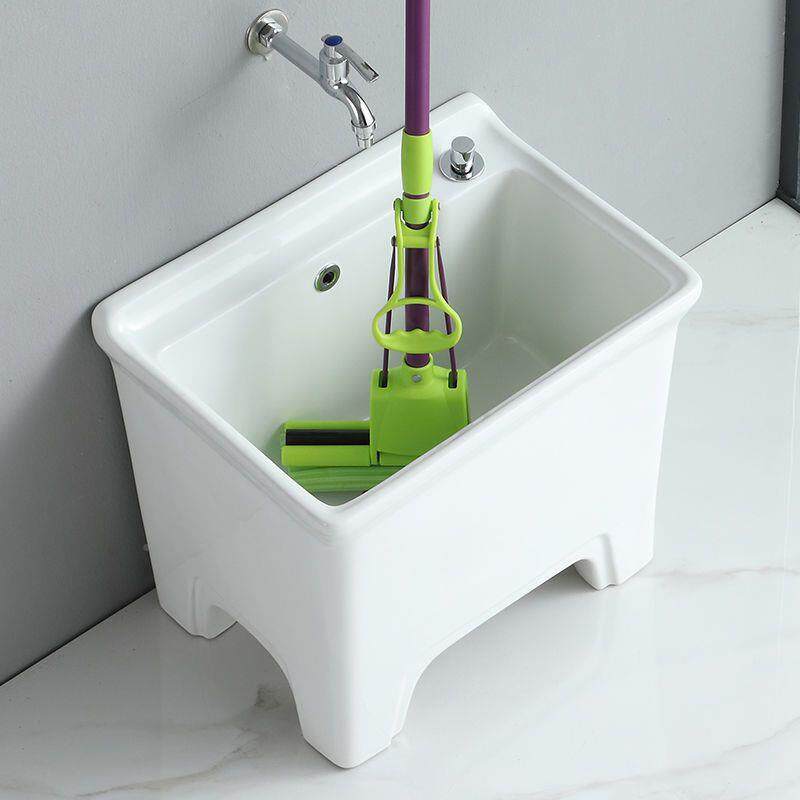 越瓷洗地拖把池槽家用梦台落地式高脚EUK卫生陶间小号大号墩布水