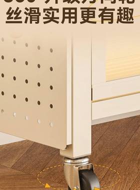 钢制书架动FCG可移书柜儿童置带轮架物客厅收纳柜靠墙铁艺防尘储