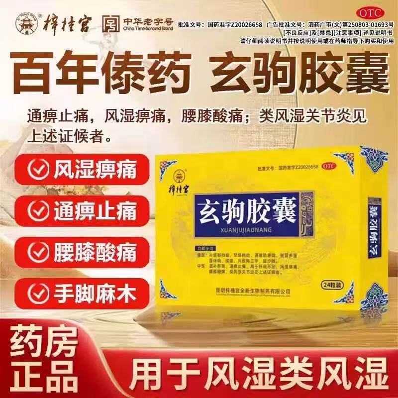 梓橦宫玄驹胶囊 24粒通痹止痛风湿痹痛腰膝酸痛类风湿关节炎