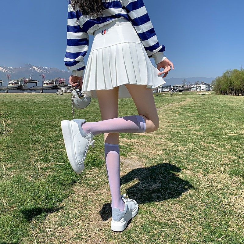 百褶裙女春夏高腰a字裙显瘦半身裙学生灰色西装面料学院风短裙裤