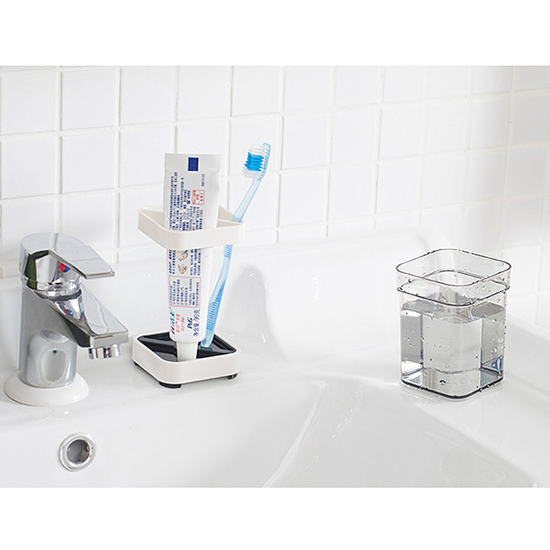 简约漱口杯架牙刷杯单人双人置物架北欧风浴室洗手间牙膏收纳盒
