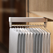 伸缩裤 顶装 子轨道收纳衣架抽拉式 架滑轨衣柜内置多功能裤 挂配件 裤