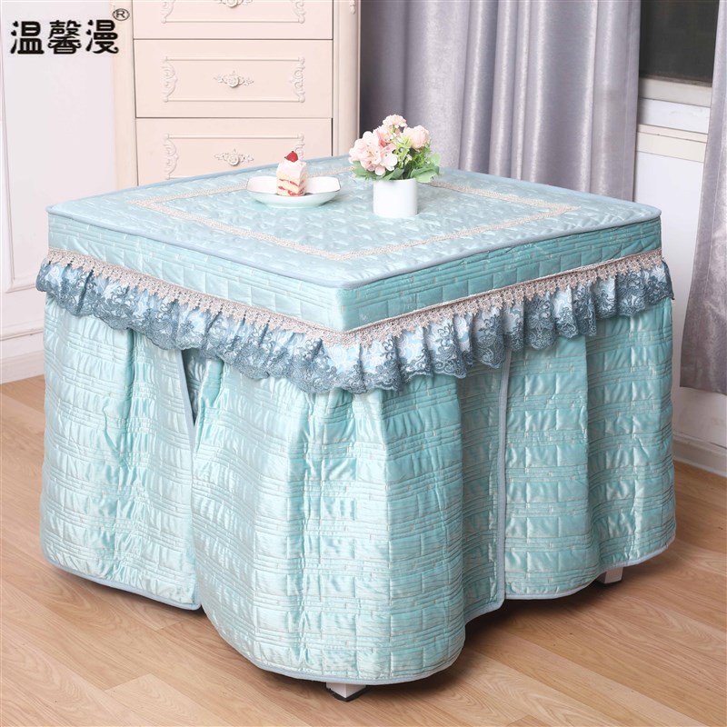 新款加厚烤火罩正方形双面加绒珊瑚绒取暖桌电炉桌子罩被家用定做