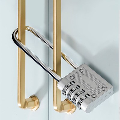 加长梁密码锁挂锁储物柜子宿舍柜门锁头健身房长杆户外防水防盗锁