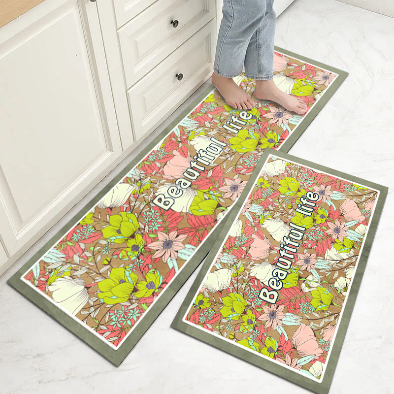 厨房地垫防滑防油吸水垫硅藻泥家用垫子进门门垫地毯可擦耐脏脚垫