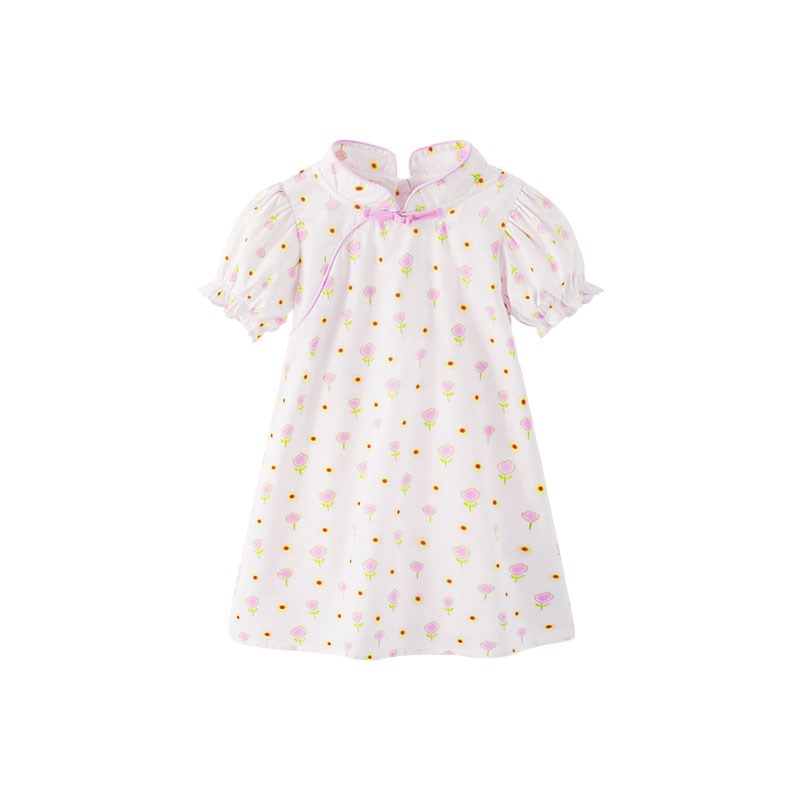 女童连衣裙夏装宝宝纯棉旗袍裙婴儿裙子小童汉服夏儿童童装夏季
