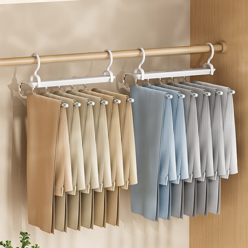 裤架衣架可折叠多层裤子衣柜收纳架挂衣服不锈钢防滑多功能收纳