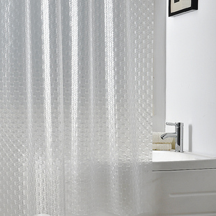 浴帘防水加厚防霉3D玻璃纹半透明浴室隔断帘防水布门帘窗帘可定做