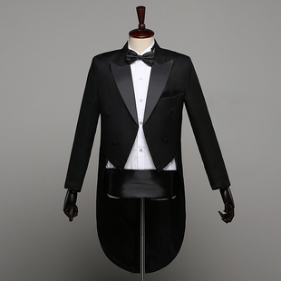 男士燕尾服男士礼服伴郎装男主持人服装魔术师舞台演出燕尾服