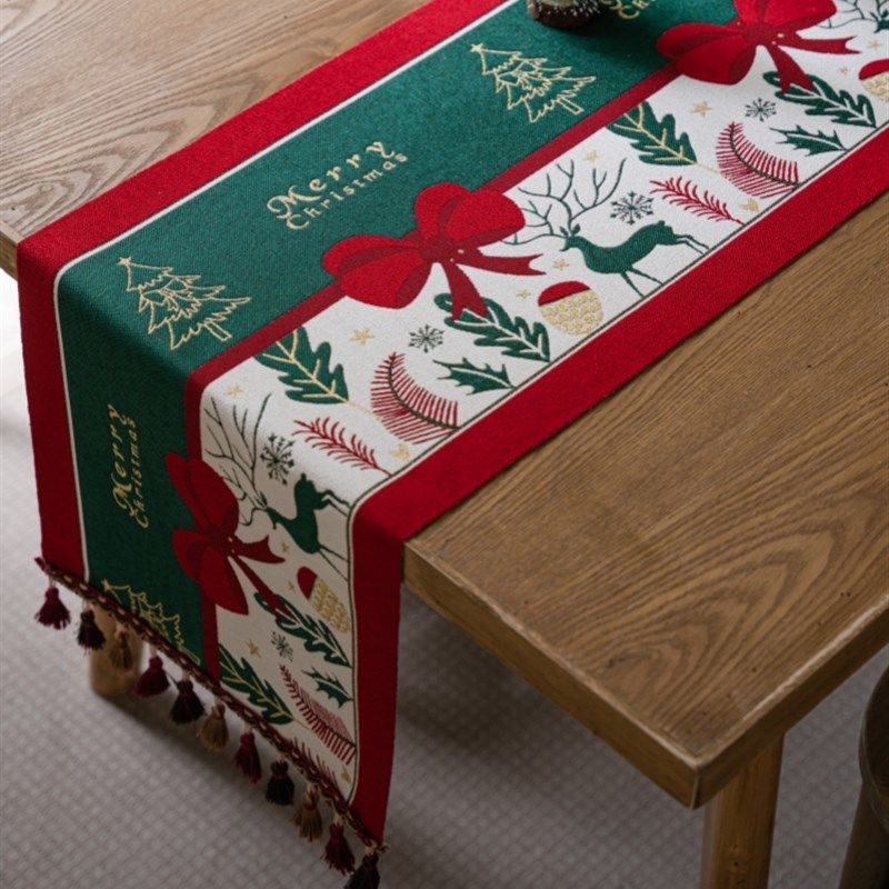 新年喜庆氛围感桌旗桌布装饰条轻奢高级感茶几餐桌电视柜长条台布,居家布艺,桌旗,淘宝优惠券,粉丝福利购,淘宝优惠卷