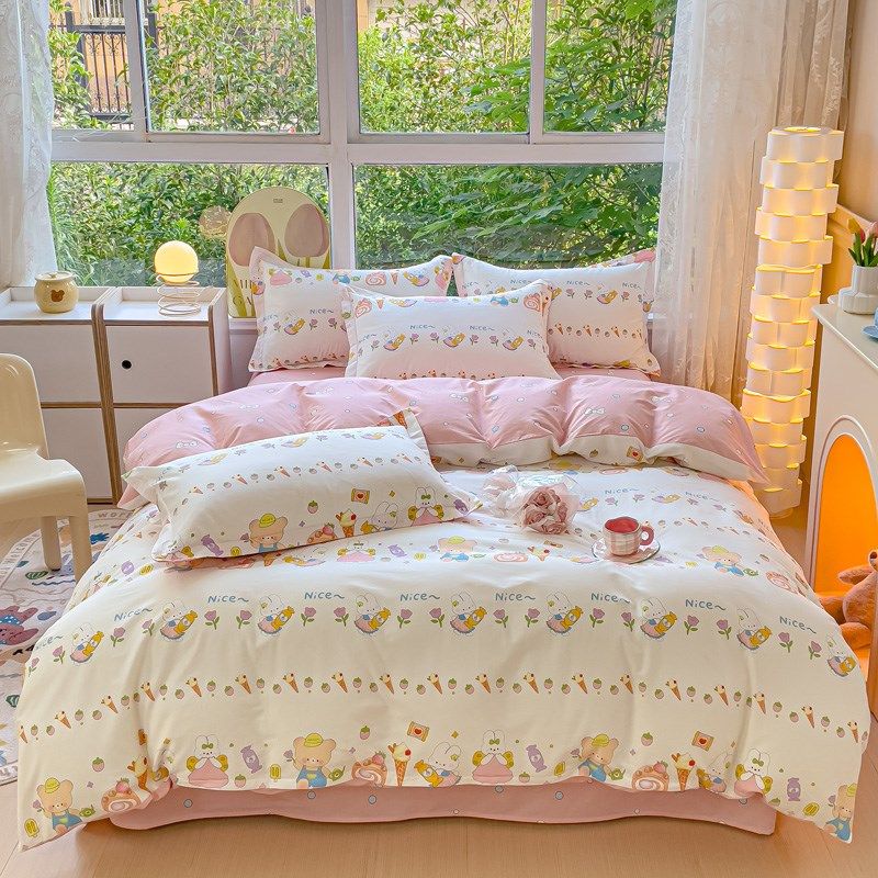 自然醒2024新款小清新纯棉枕套一对装48cmx74cm全棉枕套内胆套女,床上用品,枕套,淘宝优惠券,粉丝福利购,淘宝优惠卷