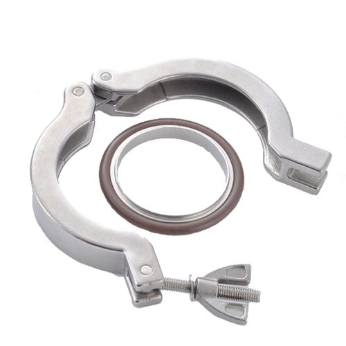 304不锈钢真空卡箍氟胶支架接头kf40快接25快装16卡盘管件焊接50