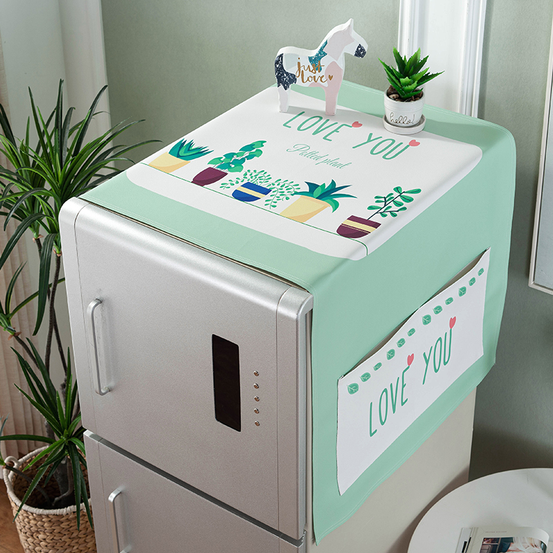 轻奢单双开门冰箱盖布防水防油洗衣机罩滚筒式微波炉厨房防尘布垫