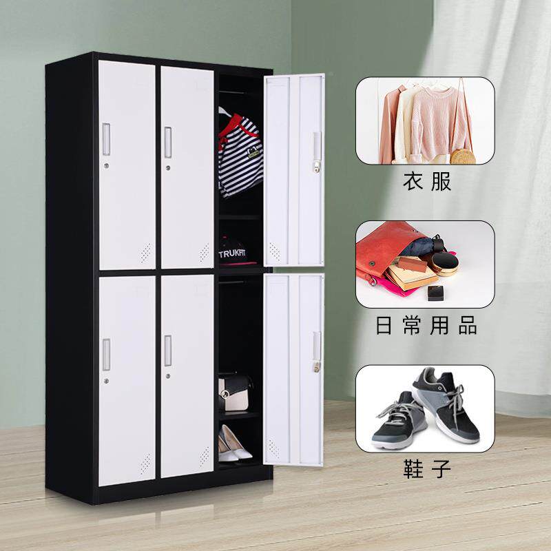 彩色更衣柜员铁皮柜锁健身房浴室工多门存包柜员柜Hfd-688工带二