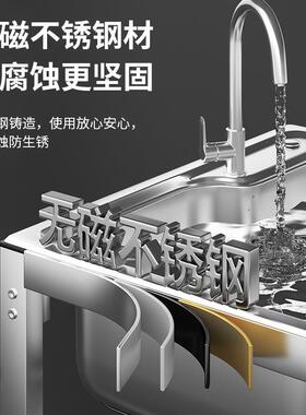 厨房架厚15624槽简易不锈钢水槽单双槽大单盆槽带支架水盆洗菜洗